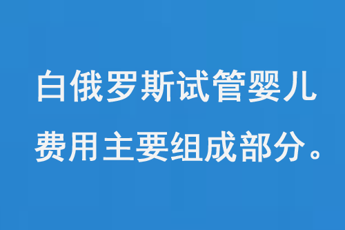 白俄罗斯试管婴儿费用的主要组成部分